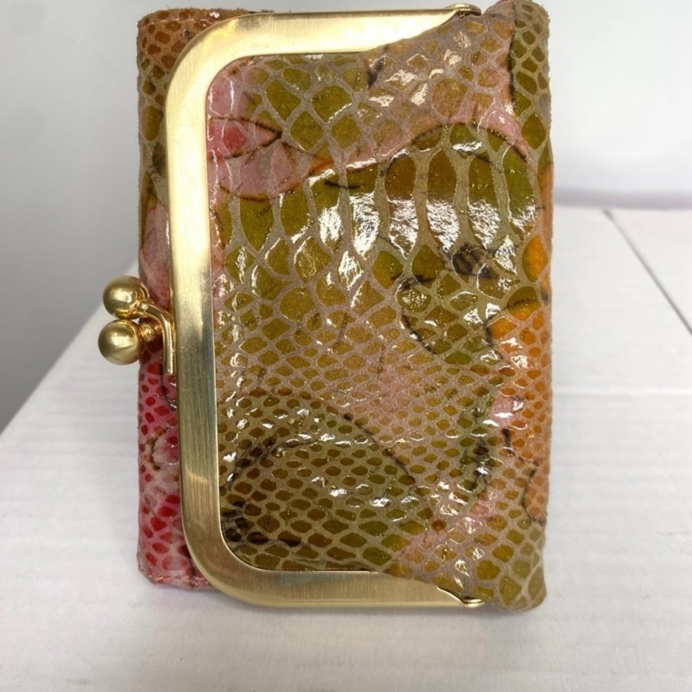 HOBO Multicolor Snakeskin Wallet with Gold Accent